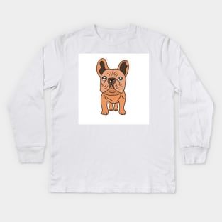 Isolated of a cute puppy french bulldog Kids Long Sleeve T-Shirt